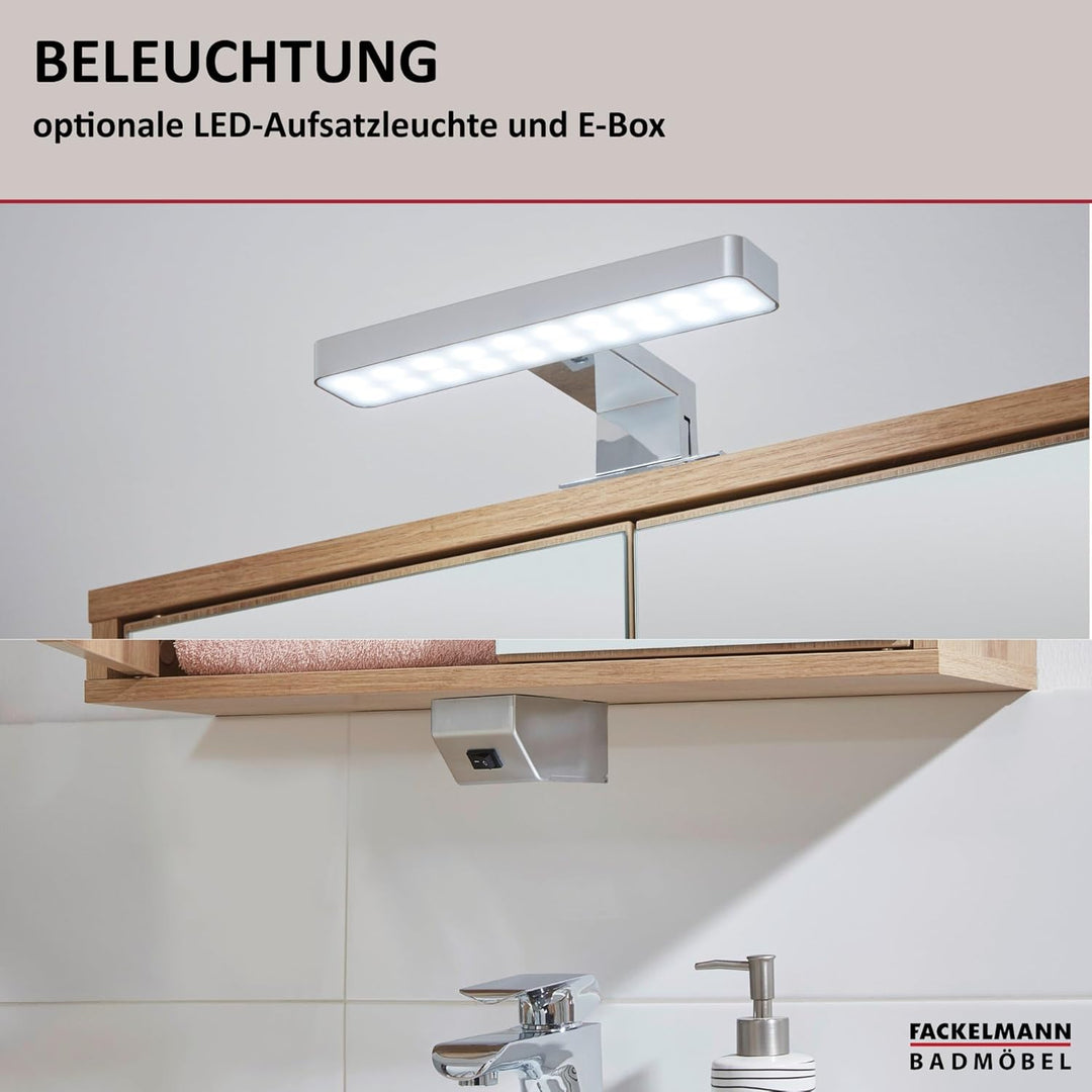 FACKELMANN Finn Spiegelschrank (60 x 75 x 20,5 cm) – Wandschrank mit Spiegel hängend mit 2 Einlegebö