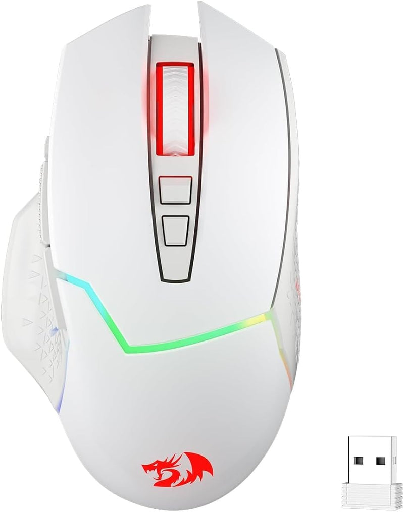 Redragon M690 PRO Kabellose Gaming-Maus, 8000 DPI kabelgebundene/kabellose Gamer-Maus mit Schnellfeu