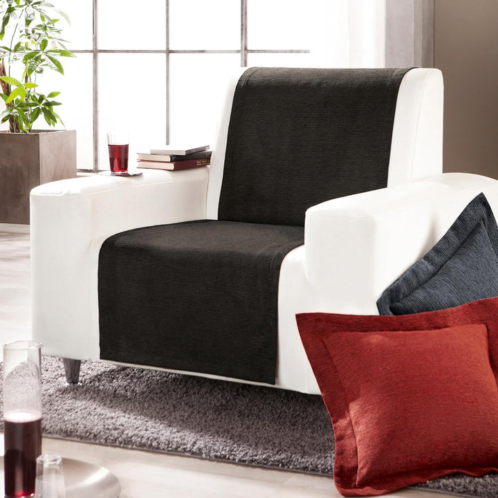 Erwin Müller Sofaüberwurf, Sofaläufer, Sesselschoner, Sofaschonbezug braun/schwarz Grösse 100x200 cm
