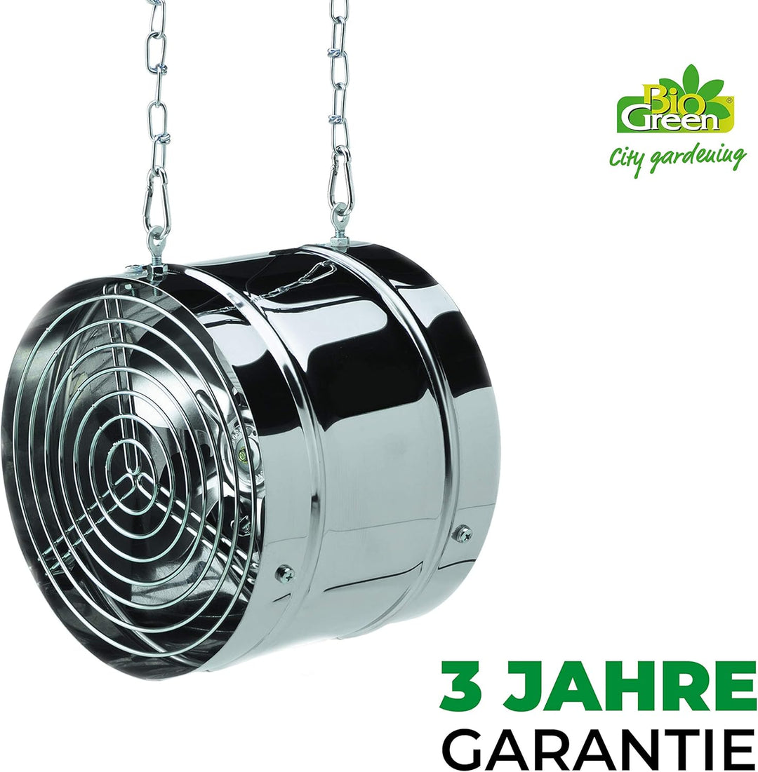 Bio Green Ventilator, 31W, 460 qm/h für Gewächshaus und Wintergarten, IP X4 spritzwassergeschützt, E
