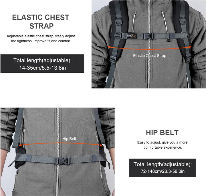 MOUNTAINTOP 40L Wanderrucksack Herren Damen Trekkingrucksack Backpacker Reiserucksack Outdoor Campin