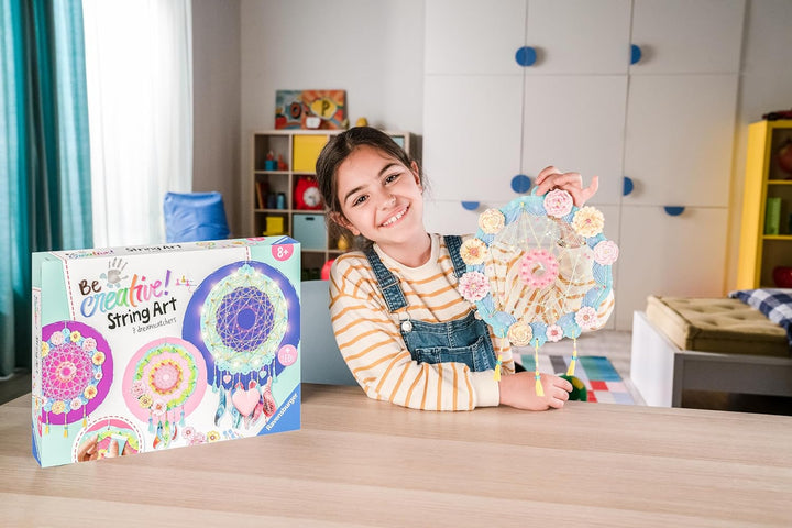 Ravensburger 18235 String Art Maxi:Dreamcatcher, String Art Bastelset für Kinder ab 8 Jahren, Kreati