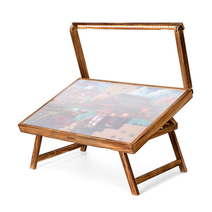 Tektalk Puzzletisch mit LED-Licht, Holzpuzzlebrett mit 5 verstellbaren Winkeln, Puzzletisch mit Klap