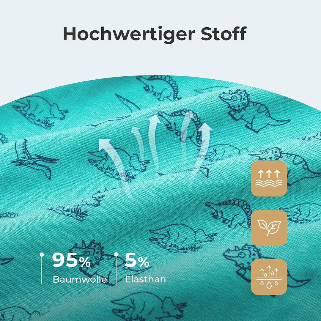 L&K-II 10er Pack Boxershorts Jungen Baumwolle Kinder Unterhosen Jungen Unterwäsche Atmungsaktiv Bequ