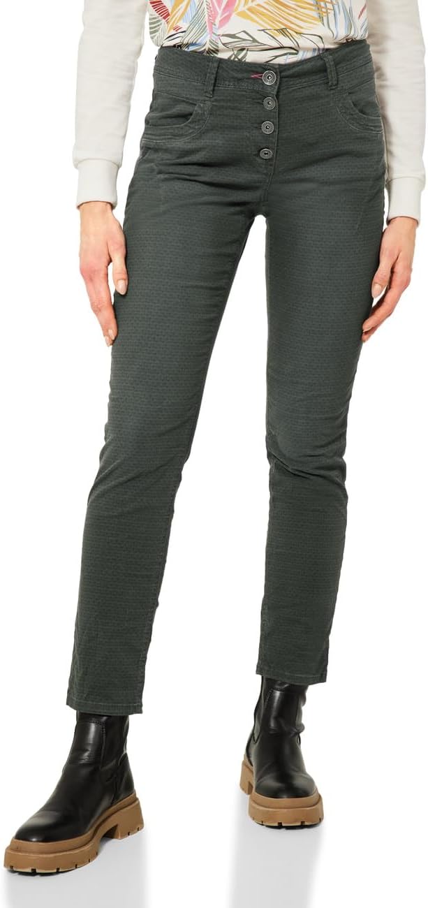 Cecil Damen Baumwollhose Loose B376161 25 Deep Pine Green, 25 Deep Pine Green