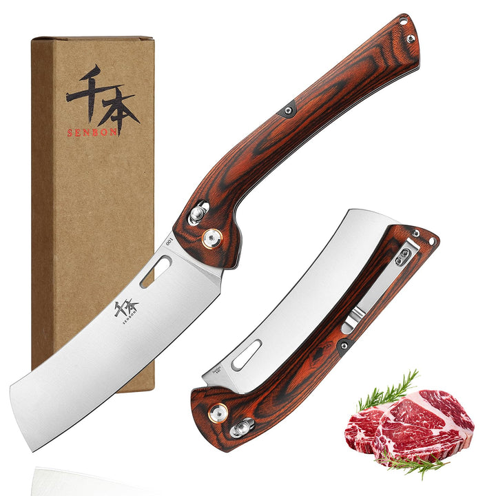 SENBON 440 Edelstahl Super Sharp Falten Chef Messer Schälen Utility Messer Obst Messer Bunter Holzgr