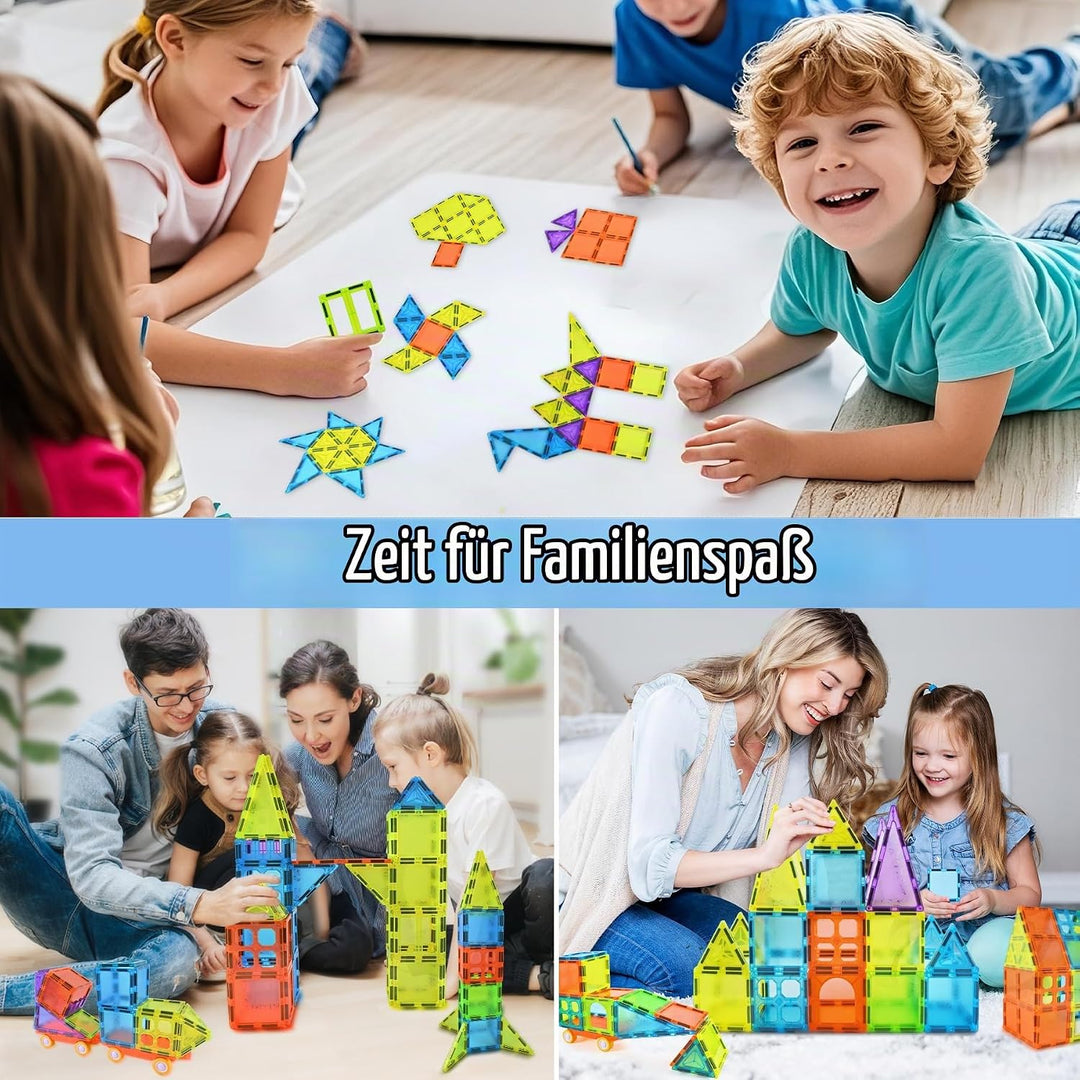 Magnetische Bausteine 92PCS Magnetspielzeug STEM Magnetbausteine ab 3 Jahre, Magnet Spielzeug Kinder