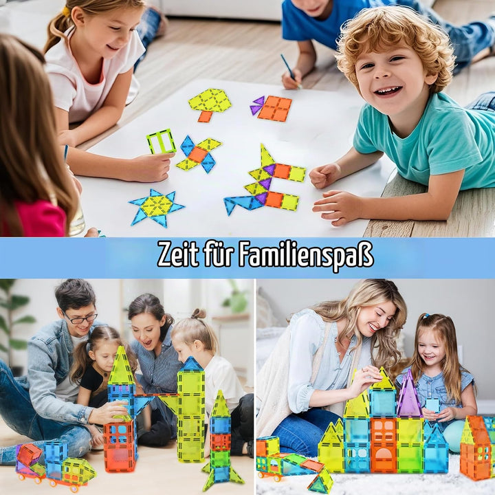 Magnetische Bausteine 92PCS Magnetspielzeug STEM Magnetbausteine ab 3 Jahre, Magnet Spielzeug Kinder
