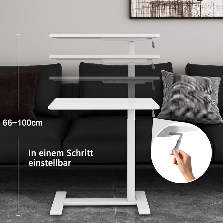 PUNCIA Laptoptisch höhenverstellbar 66-100cm drehbarer Laptopständer mit Rollen mobiles Stehpult Übe