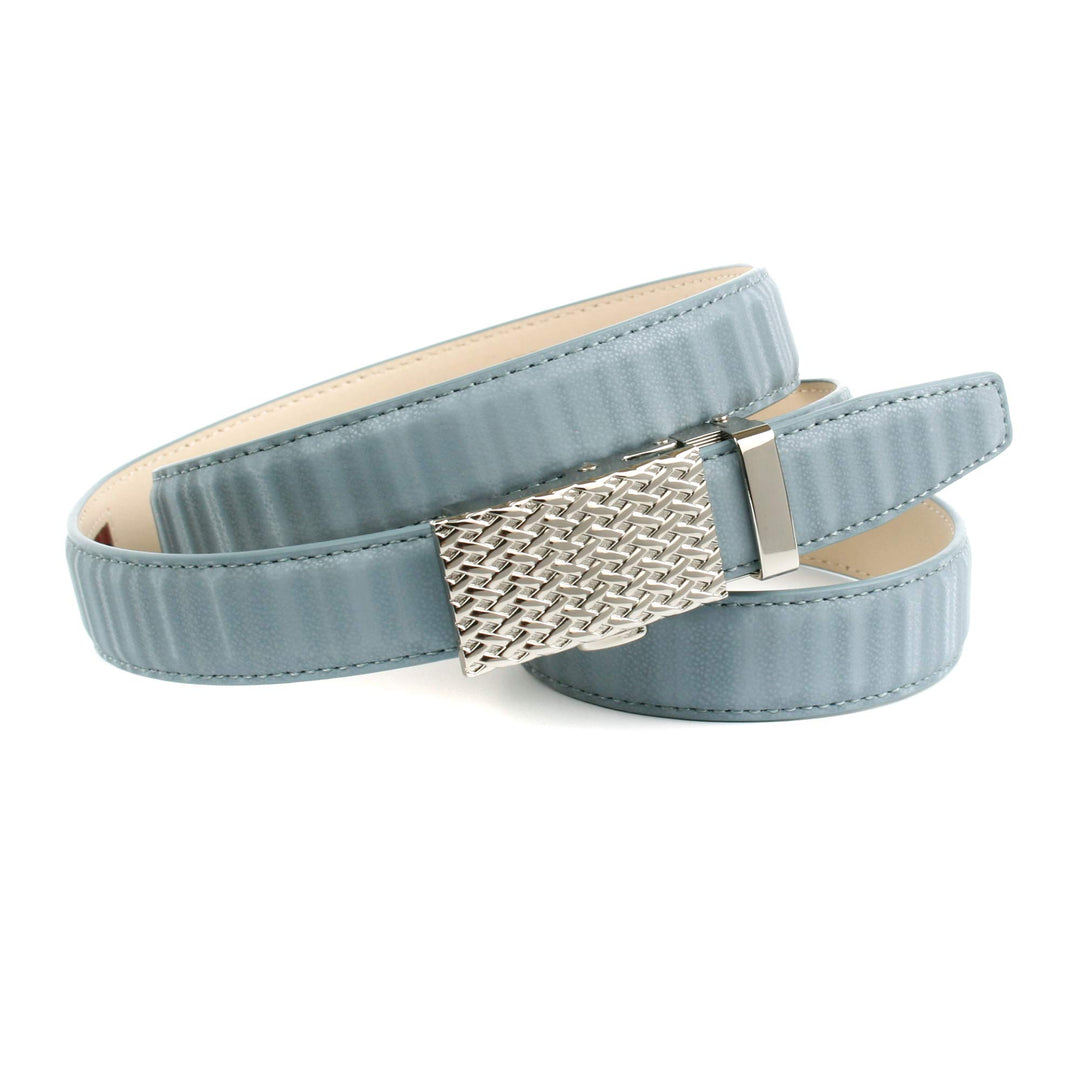 Anthoni Crown Damen Ledergürtel Gürtel 80 Hellblau, 80 Hellblau