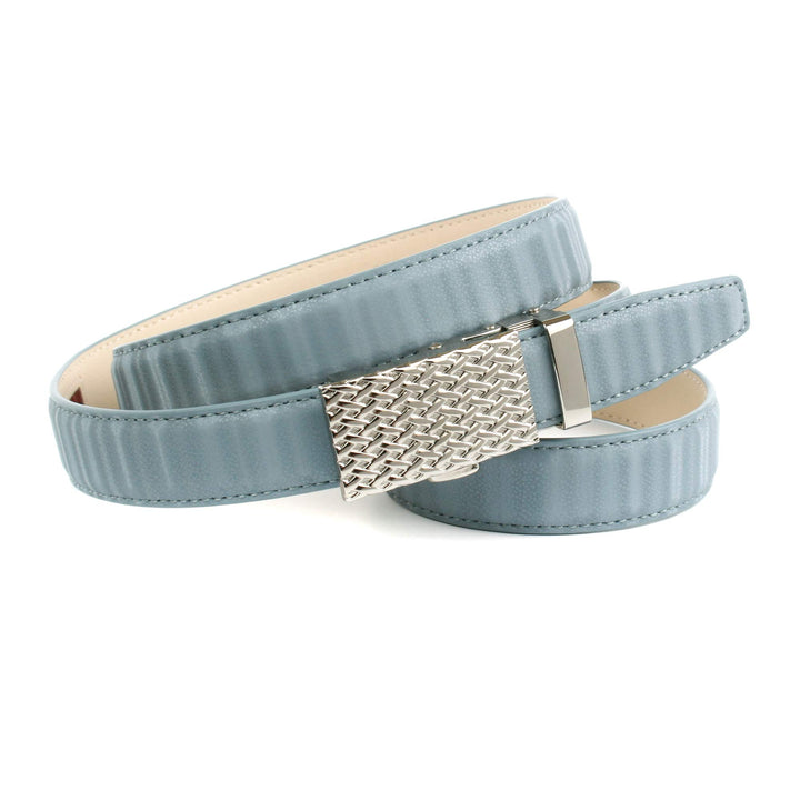 Anthoni Crown Damen Ledergürtel Gürtel 80 Hellblau, 80 Hellblau