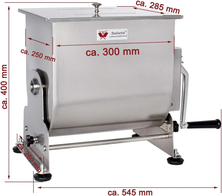 Beeketal 'BPM-30' Edelstahl Marinator Vermenger mit Kippfunktion und ca. 30 Liter Volumen, Butterfly