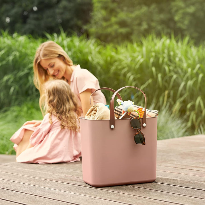 Rotho Albula Einkaufskorb 25l, Kunststoff (PP recycelt), rosa, 25l (40.0 x 23.5 x 34.0 cm), Rosa