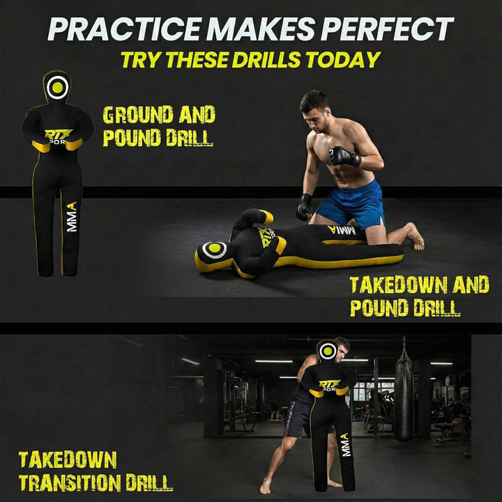RTX MMA Judo Grappling Dummy -Boxenbeutel Brazilian BJJ Jiu Jitsu Standposition Wrestling BJJ Dummy