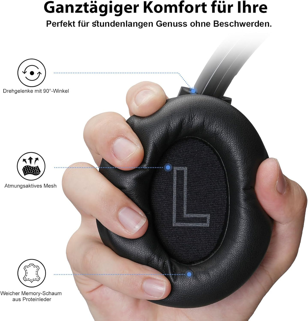 1Mii Over Ear Kopfhörer kabelloser Bluetooth, LDAC Hi-Res Audio, Hybrid Active Noise Cancelling Kopf