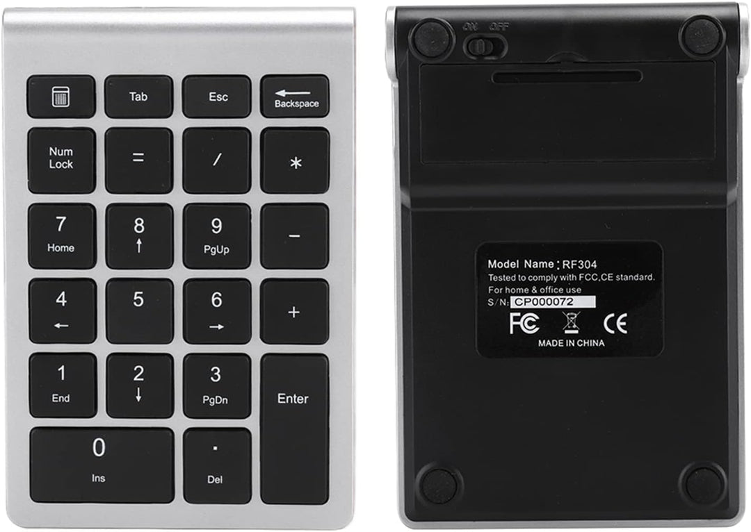 Zunate Drahtloser Nummernblock, 22 Tasten Ziffernblock mit USB-Empfänger Tragbare 2,4-G-Numpad-Tasta