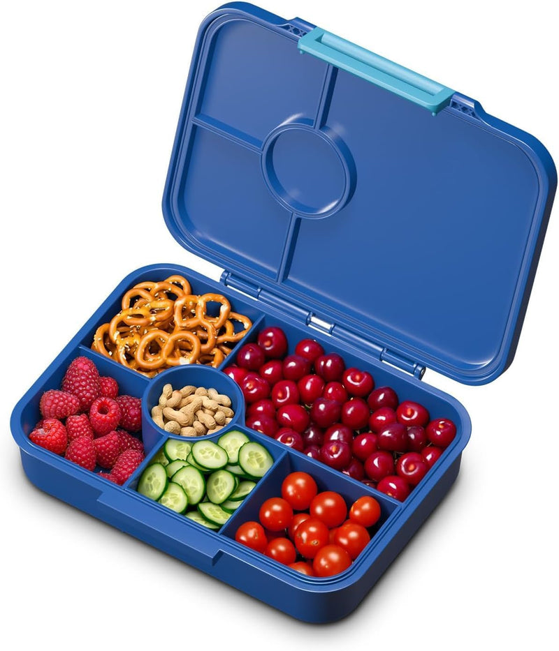 schmatzfatz Lunchbox, Unterteilte Brotdose Kinder, Lunchbox mit Fächern, Bunte Bento-Box für Schule