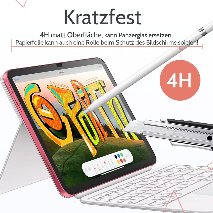 2 Stück Papier Schutzfolie für iPad 10. Generation 10,9 Zoll 2022, Matte Paper Folie Blendfreiem Dis