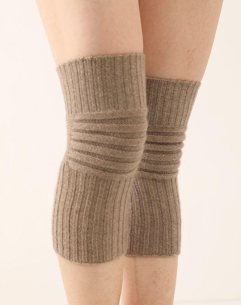Prettystern verdickte Gestrickt 100% Kaschmir dehnbare wärmende Kniebeugen Kniestulpen Cashmere Knie