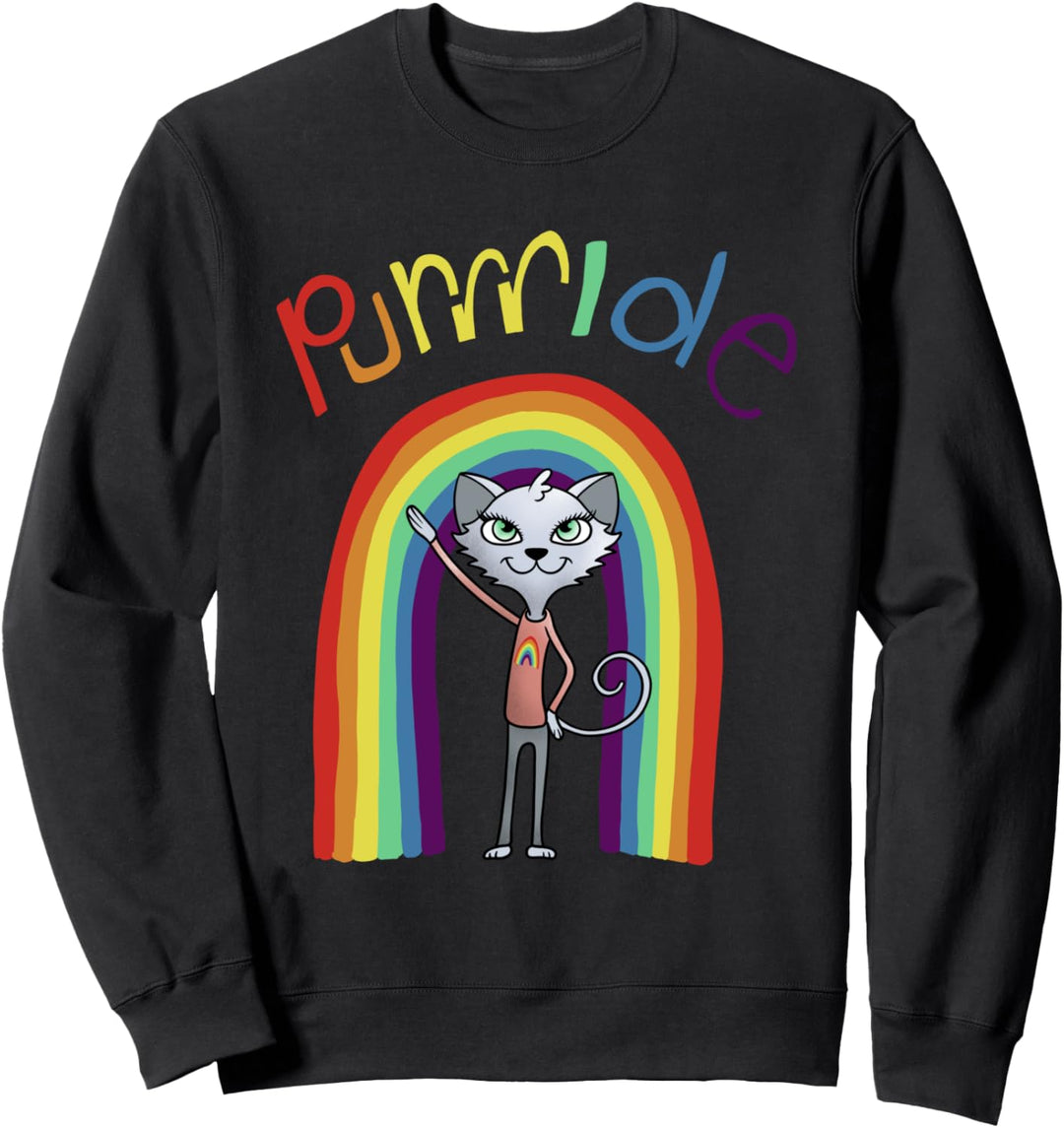 LGBTQ Cat Pride Cute Kitten Pride for Gay Lesbian Cat Lovers Sweatshirt