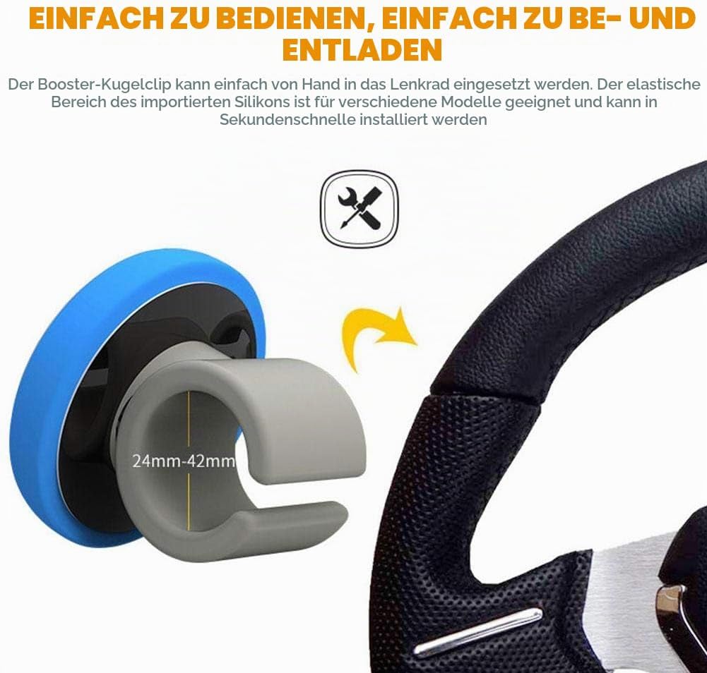 MACHSWON Silikon Auto Lenkradknauf ， Universal Lenkknopf ，Einfache Installation Keine Werkzeuge erfo
