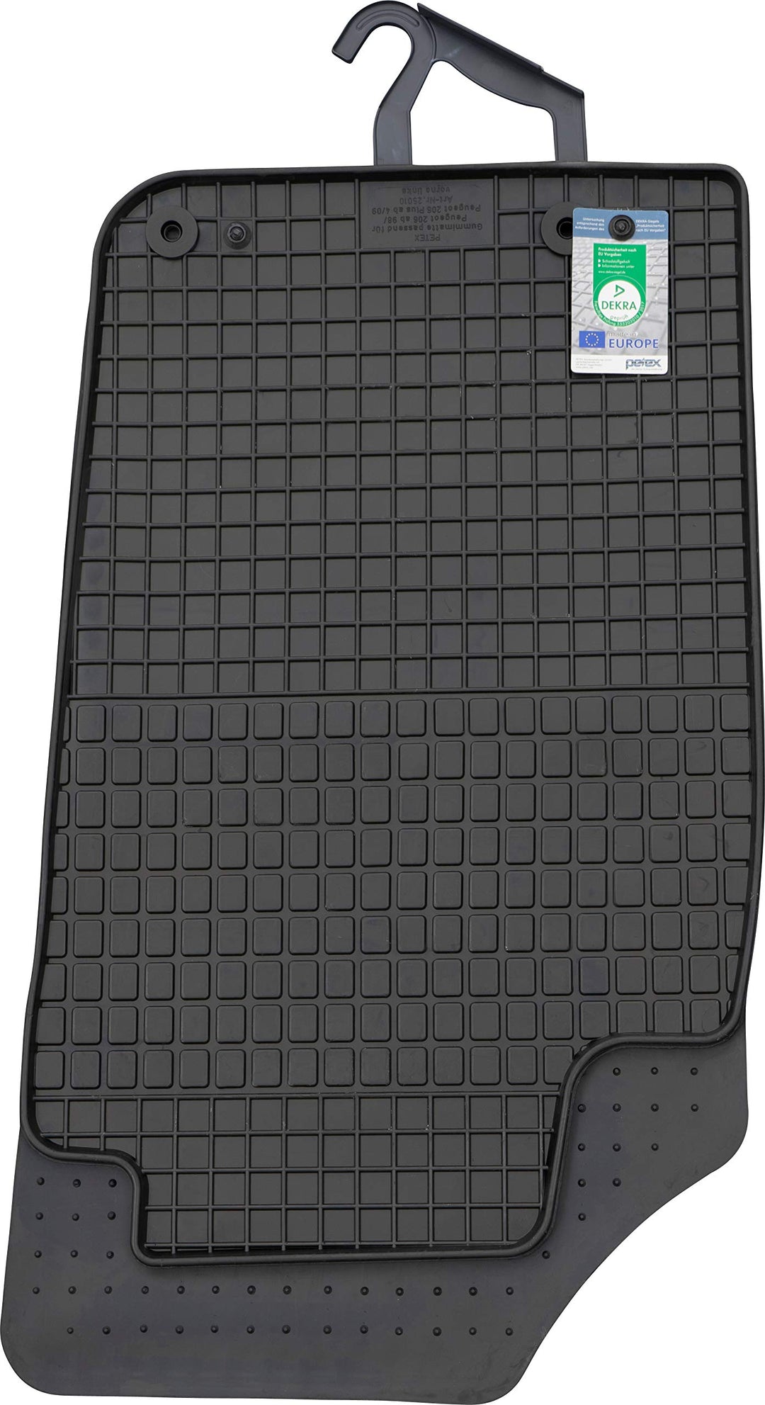 PETEX Gummimatten passend für 206 ab 1998 / 206 plus ab 04/2009-12/2012 Fussmatten schwarz 4-teilig