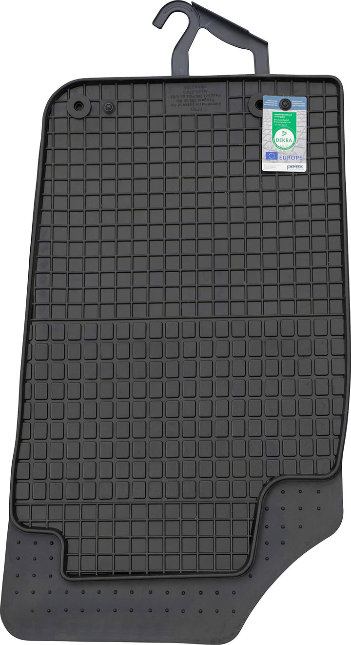 PETEX Gummimatten passend für 206 ab 1998 / 206 plus ab 04/2009-12/2012 Fussmatten schwarz 4-teilig