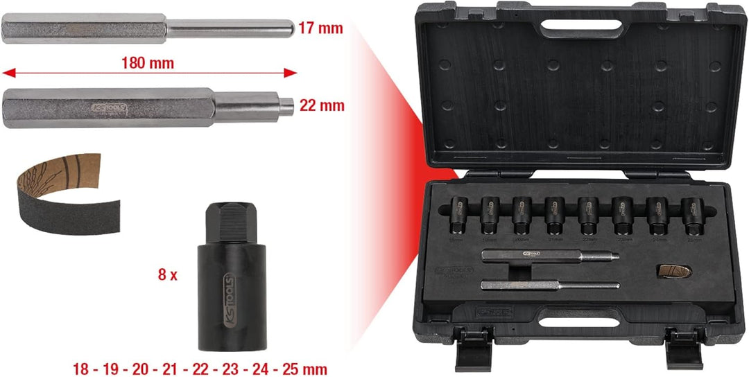 KS Tools 913.1480 Radsicherungs-Demontageset, 10-tlg.