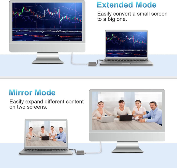 VVG USB C to 4K HD.MI Adapter für MacBook Pro/Air, 3 in 1 USB-C Digital AV Multiport Adapt mit 4K 30