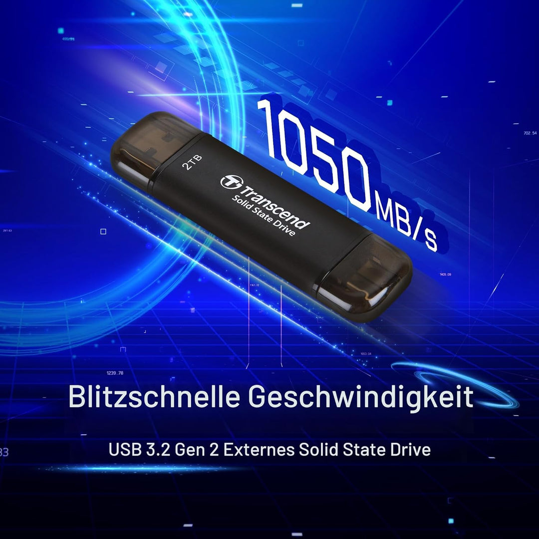Transcend 2T External SSD ESD310C USB 10Gbps - TS2TESD310C 2TB, 2TB
