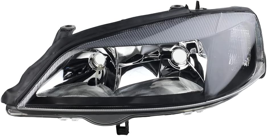 Johns, Scheinwerfer schwarz passend für Opel Astra G Links + Leuchtmittel m. Stellmotor