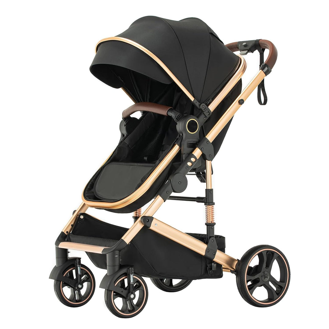 Kinderwagen 3 in 1,Puppenwagen Mit Babyschale Buggy Komplettset with One-touch Folding,KombiKinderwa