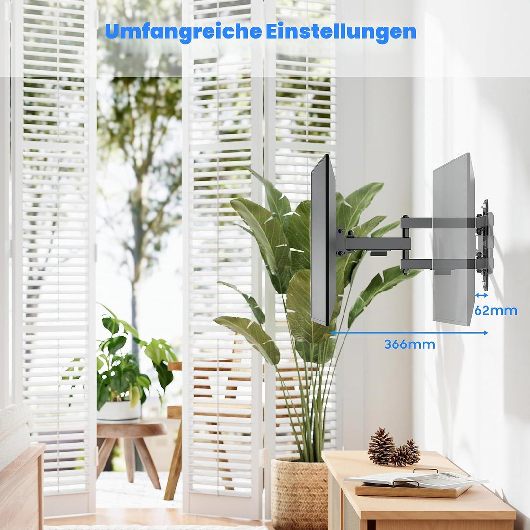 conecto TV Monitor Wandhalterung, neig- und schwenkbare Universalhalterung mit Gelenkarm, max. VESA