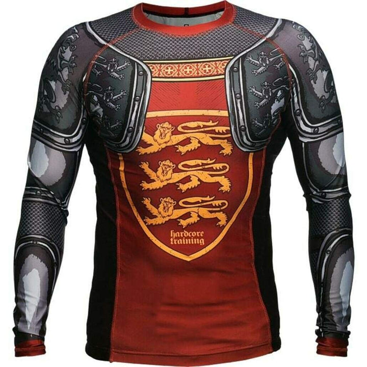 Hardcore Training Lionheart Rash Guard Men's Kompressionshemd Herren Lange Ärmel Grappling Jiu Jitsu