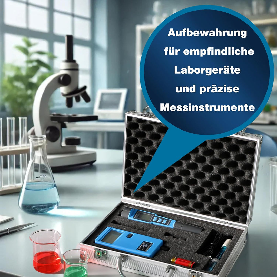 PeakTech 7255 – Universal Koffer für Messgeräte, Robuster Tragekoffer, Werkzeug Aufbewahrung, Würfel