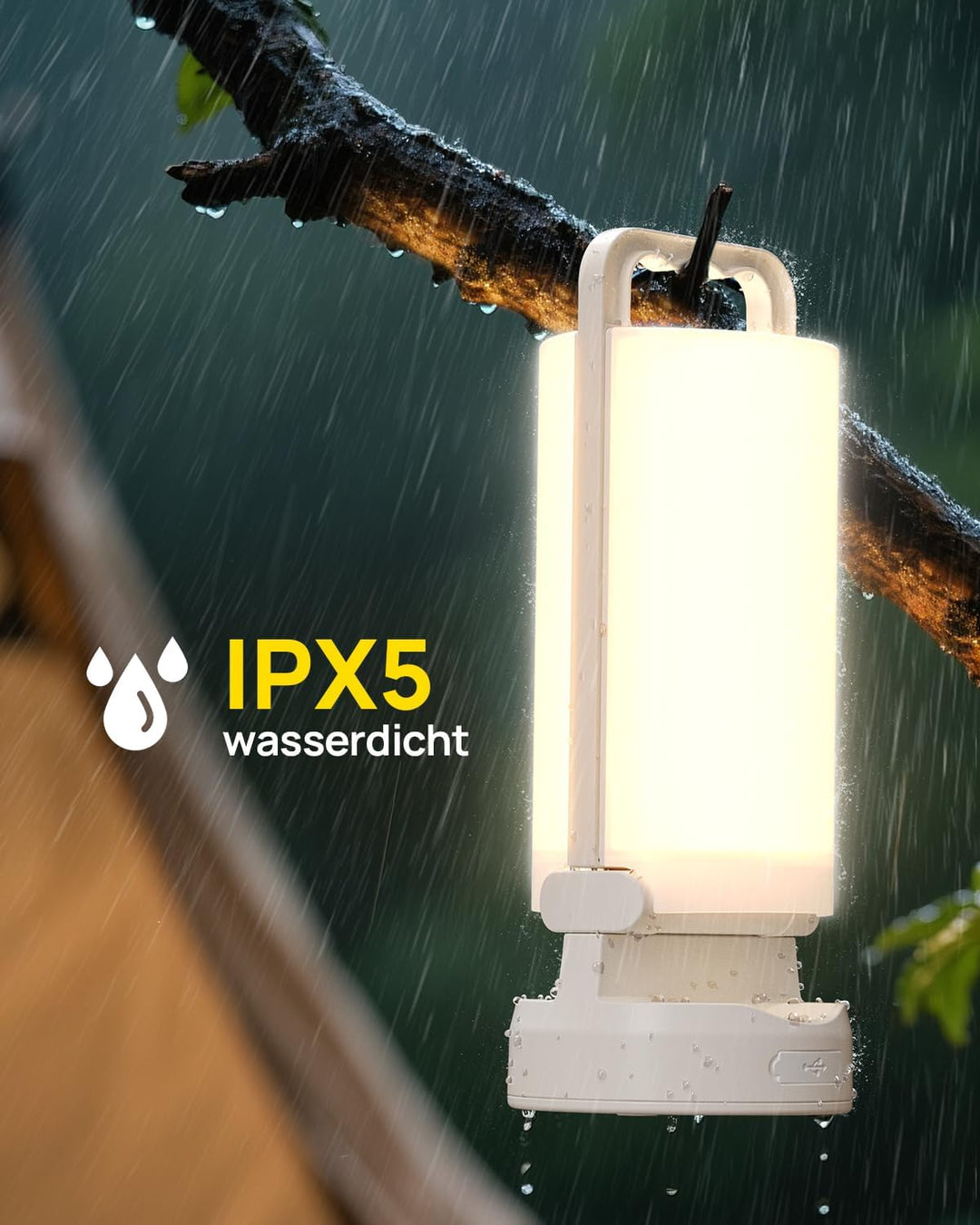 Eventek Solar Campinglampe 8000mAh, Ultrahelle Faltbare LED Camping Licht mit 3 Modi und Touch-Steue