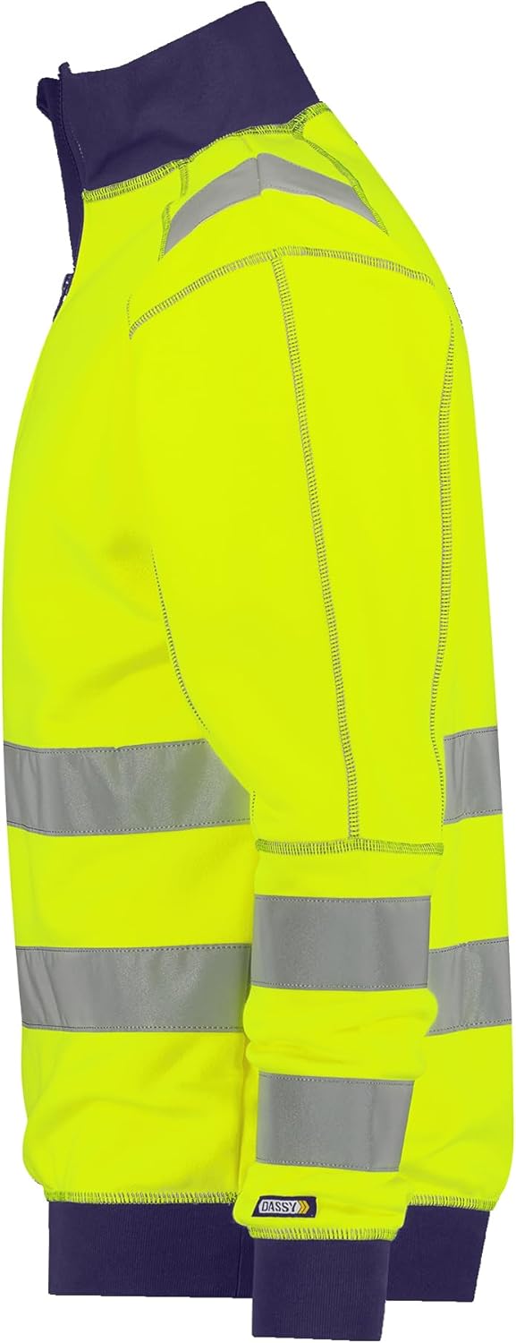 Dassy Denver 300376 hochsichtbare reflektierende Sweatshirt L Gelb / Marineblau, L Gelb / Marineblau