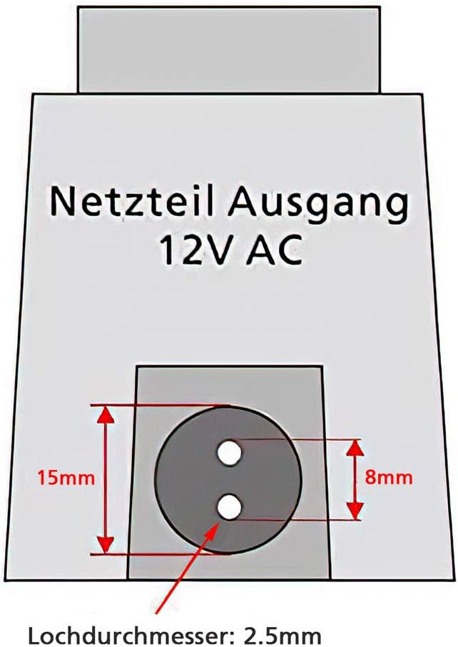 VBLED® Aussen Steckernetzteil Trafo 12V AC / 30W / IP67 für den Betrieb von Leuchten mit IP44 Stecks
