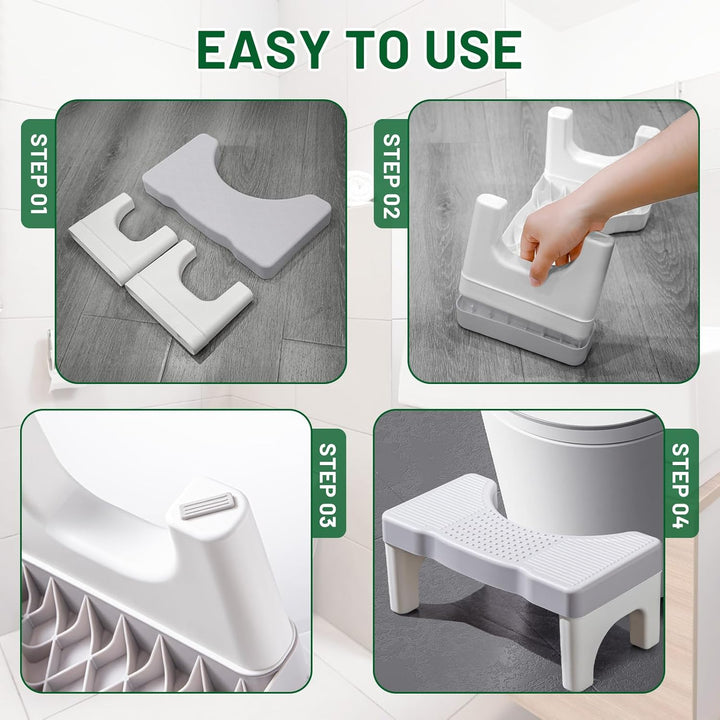 Toilettenhocker,Klohocker,Hocker Toilette mit Anti-Rutsch-Pads,Ergonomischer WC Hocker Tragbarer für