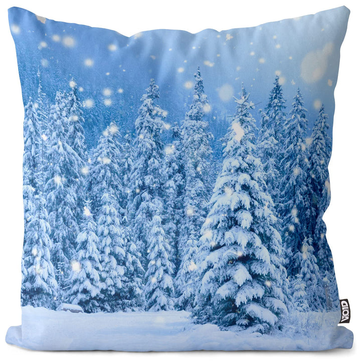 VOID Bäume Schnee Tanne Wald Kissenbezug Kissenhülle Sofakissen Kissen Deko Weihnachten Winter Weihn