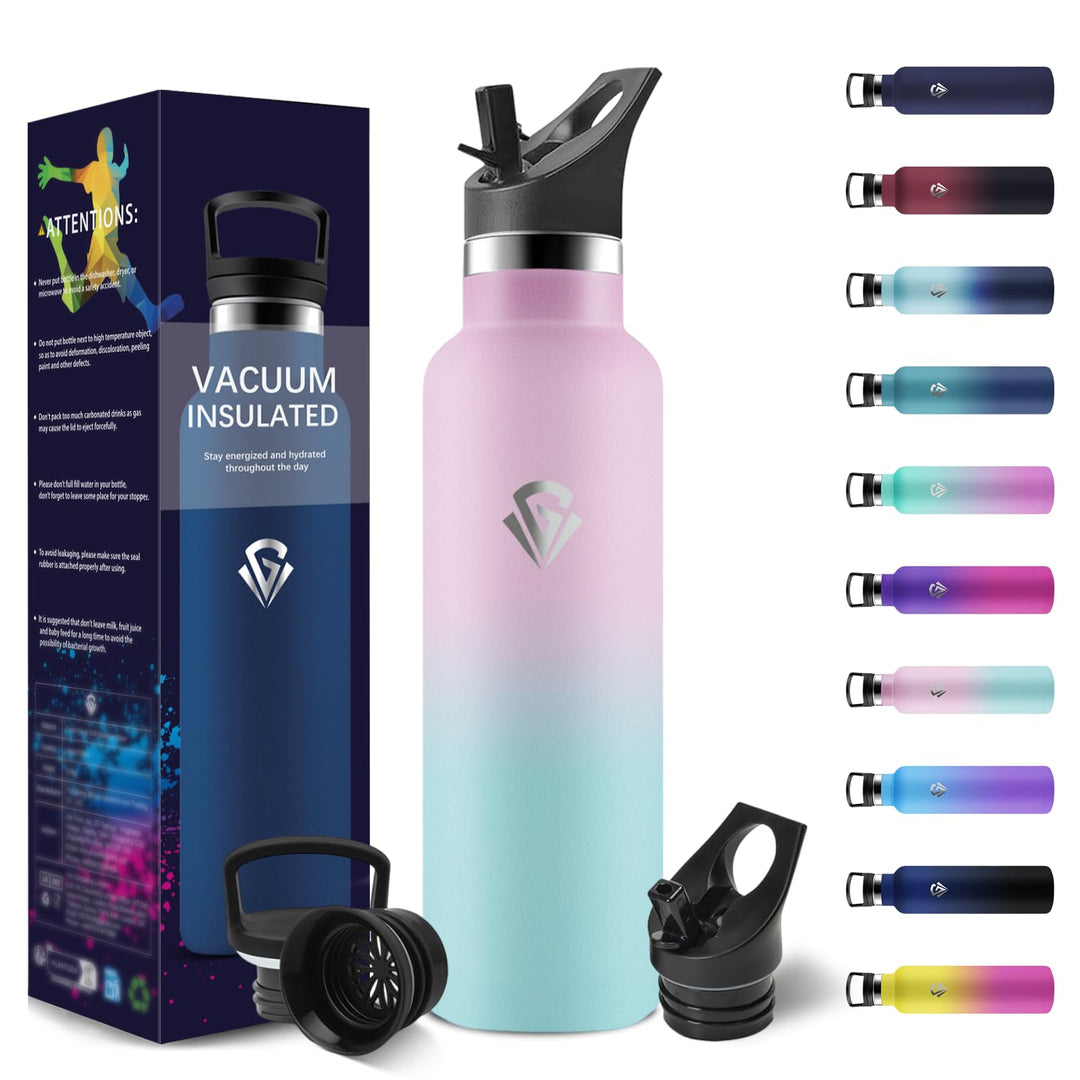 Trinkflasche, 750 ML BPA-Frei, Thermosflasche, Auslaufsichere Isolierflasche Doppelwandig, Wasserfla