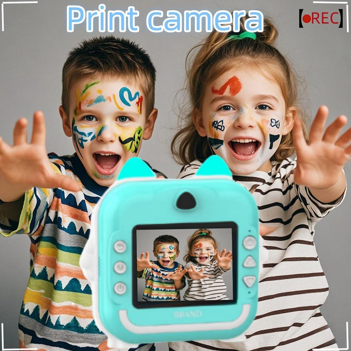 ThreeH Kinderkamera Sofortbildkamera Wiederaufladbarer Videorekorder 24MP Mini-Foto-Camcorder mit Dr