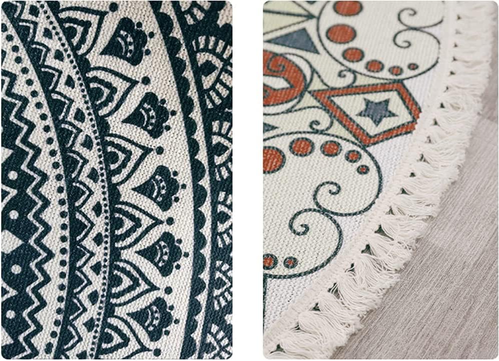 Vintage Boho Baumwolle Teppiche Mandala Muster Waschbar Handgewebte Böhmische Runder Teppich mit Qua