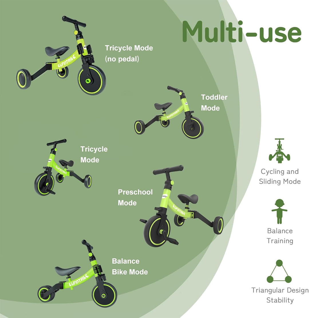 besrey 5 in 1 Laufräder Laufrad Kinderdreirad Dreirad Lauffahrrad Lauflernhilfe für Kinder ab 1 Jahr