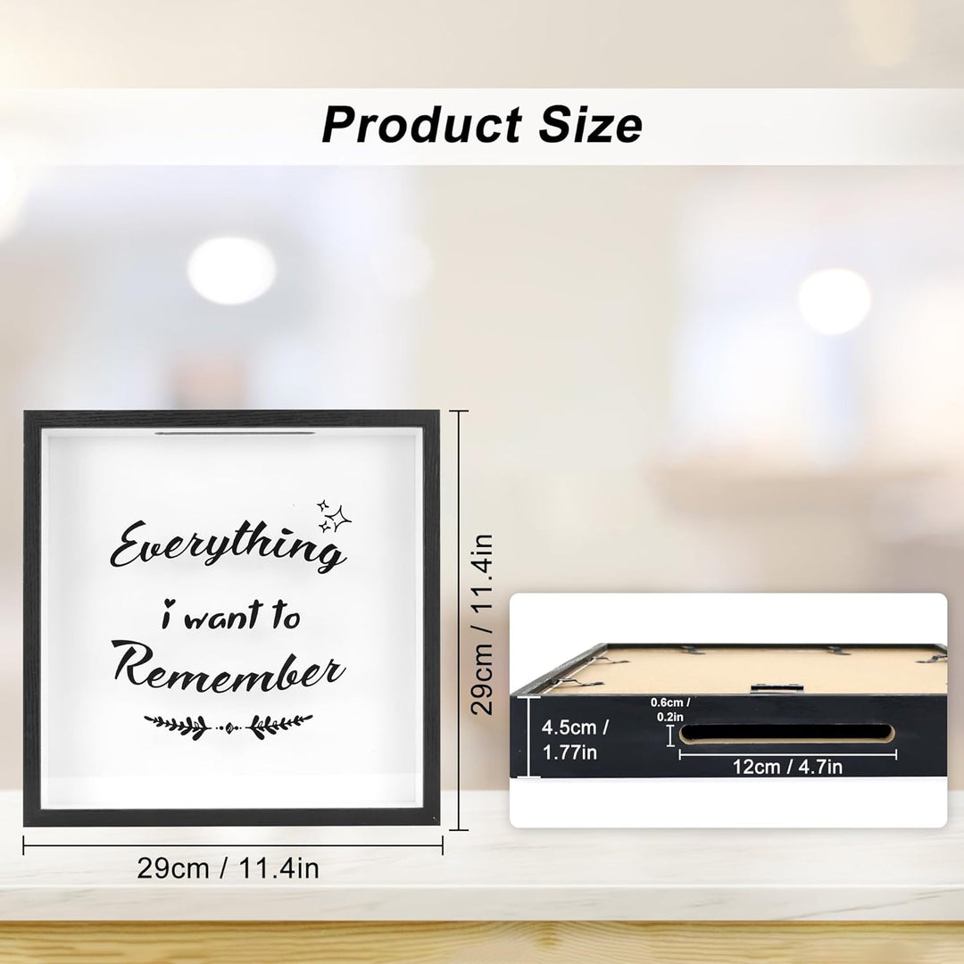 FramePro 30x30 3D Bilderrahmen Schattenbox mit Glasscheibe Ticketstummel Reise Abenteuer Archivbox R
