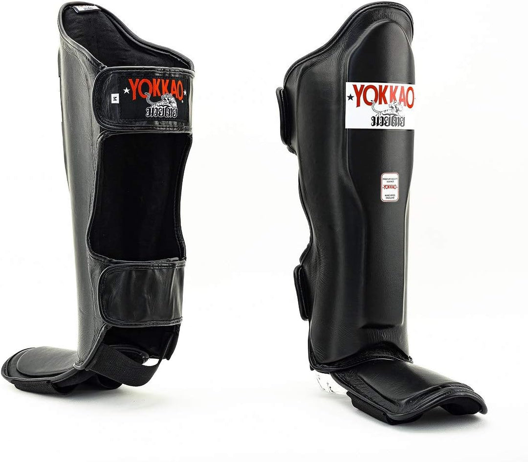 YOKKAO Matrix Muay Thai Kickboxing MMA Shin Guards with Knee Guards for Adults Blue Cottton M, Blue