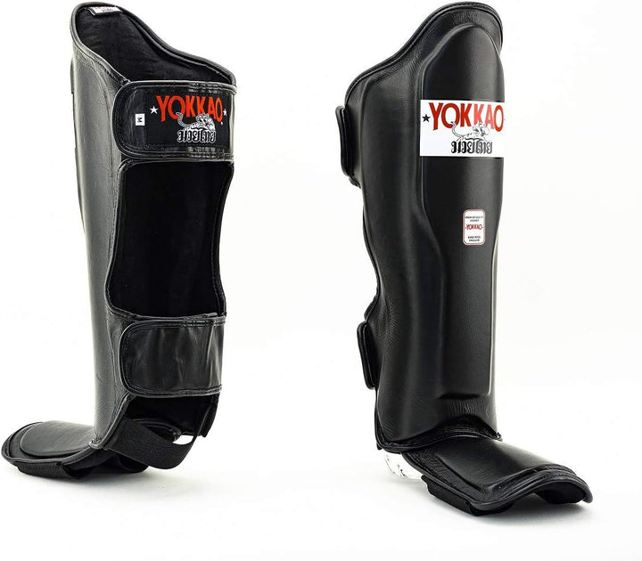 YOKKAO Matrix Muay Thai Kickboxing MMA Shin Guards with Knee Guards for Adults Blue Cottton M, Blue