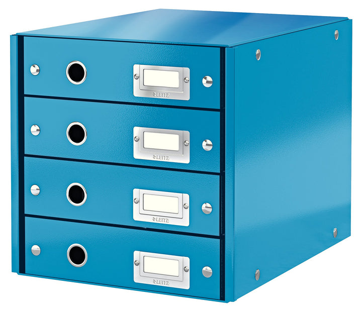 Leitz, Schubladenbox, Blau, 4 Schubladen, A4, Click & Store, 60490036 4 Schubladen Blau, 4 Schublade