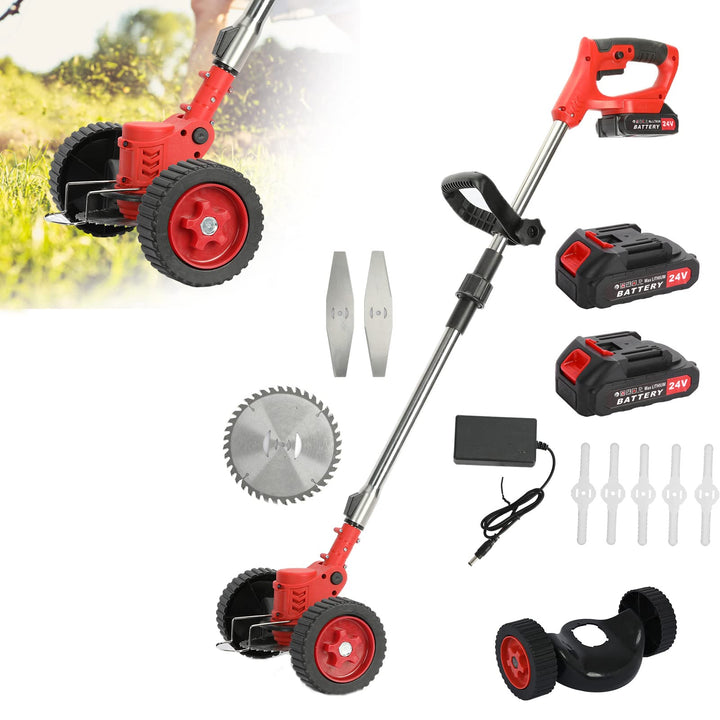 Shienfir Akku-Rasentrimmer, 12V 18000R/min 450W, Grasschneider Unkrautschneider mit 2 X 2000mAh Akku