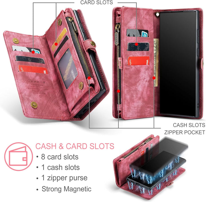 UFinetech 2-in-1 Luxus Samsung Galaxy Note 20 Hülle Case Tasche Magnetische Gute Flip Kartenfach Ket